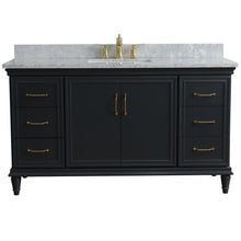 Load image into Gallery viewer, Bellaterra Home Vanity BellaTerra Home 61&quot; Single sink vanity in Dark Gray finish and White carrara marble and rectangle sink 400800-61S-DG-WMR