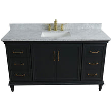 Load image into Gallery viewer, Bellaterra Home Vanity BellaTerra Home 61&quot; Single sink vanity in Dark Gray finish and White carrara marble and rectangle sink 400800-61S-DG-WMR