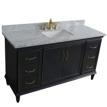 Load image into Gallery viewer, Bellaterra Home Vanity BellaTerra Home 61&quot; Single sink vanity in Dark Gray finish and White carrara marble and rectangle sink 400800-61S-DG-WMR