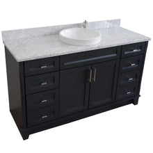 Load image into Gallery viewer, Bellaterra Home Vanity BellaTerra Home 61&quot; Single sink vanity in Dark Gray finish and White carrara marble and round sink 400700-61S-DG-WMRD