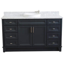 Load image into Gallery viewer, Bellaterra Home Vanity BellaTerra Home 61&quot; Single sink vanity in Dark Gray finish and White carrara marble and round sink 400700-61S-DG-WMRD