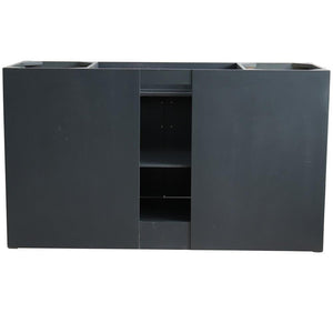Bellaterra Home Vanity BellaTerra Home 61" Single sink vanity in Dark Gray finish and White carrara marble and round sink 400700-61S-DG-WMRD