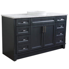 Load image into Gallery viewer, Bellaterra Home Vanity BellaTerra Home 61&quot; Single sink vanity in Dark Gray finish and White carrara marble and round sink 400700-61S-DG-WMRD