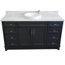 Load image into Gallery viewer, Bellaterra Home Vanity BellaTerra Home 61&quot; Single sink vanity in Dark Gray finish and White carrara marble and round sink 400700-61S-DG-WMRD