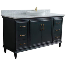 Load image into Gallery viewer, Bellaterra Home Vanity BellaTerra Home 61&quot; Single sink vanity in Dark Gray finish and White carrara marble and round sink 400800-61S-DG-WMRD