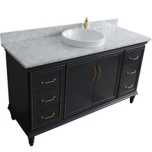 Load image into Gallery viewer, Bellaterra Home Vanity BellaTerra Home 61&quot; Single sink vanity in Dark Gray finish and White carrara marble and round sink 400800-61S-DG-WMRD