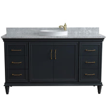 Load image into Gallery viewer, Bellaterra Home Vanity BellaTerra Home 61&quot; Single sink vanity in Dark Gray finish and White carrara marble and round sink 400800-61S-DG-WMRD