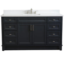 Load image into Gallery viewer, Bellaterra Home Vanity BellaTerra Home 61&quot; Single sink vanity in Dark Gray finish and White quartz and rectangle sink 400700-61S-DG-WER