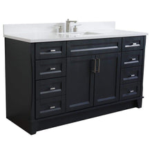 Load image into Gallery viewer, Bellaterra Home Vanity BellaTerra Home 61&quot; Single sink vanity in Dark Gray finish and White quartz and rectangle sink 400700-61S-DG-WER