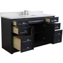 Load image into Gallery viewer, Bellaterra Home Vanity BellaTerra Home 61&quot; Single sink vanity in Dark Gray finish and White quartz and rectangle sink 400700-61S-DG-WER