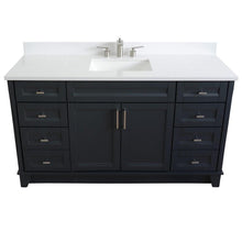 Load image into Gallery viewer, Bellaterra Home Vanity BellaTerra Home 61&quot; Single sink vanity in Dark Gray finish and White quartz and rectangle sink 400700-61S-DG-WER