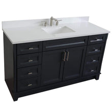 Load image into Gallery viewer, Bellaterra Home Vanity BellaTerra Home 61&quot; Single sink vanity in Dark Gray finish and White quartz and rectangle sink 400700-61S-DG-WER