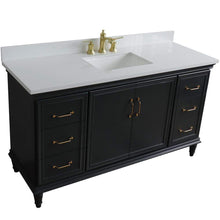 Load image into Gallery viewer, Bellaterra Home Vanity BellaTerra Home 61&quot; Single sink vanity in Dark Gray finish and White quartz and rectangle sink 400800-61S-DG-WER