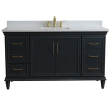 Load image into Gallery viewer, Bellaterra Home Vanity BellaTerra Home 61&quot; Single sink vanity in Dark Gray finish and White quartz and rectangle sink 400800-61S-DG-WER