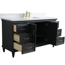 Load image into Gallery viewer, Bellaterra Home Vanity BellaTerra Home 61&quot; Single sink vanity in Dark Gray finish and White quartz and rectangle sink 400800-61S-DG-WER