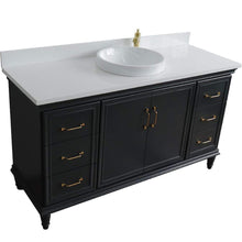 Load image into Gallery viewer, Bellaterra Home Vanity BellaTerra Home 61&quot; Single sink vanity in Dark Gray finish and White quartz and round sink 400800-61S-DG-WERD