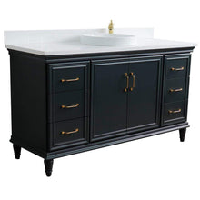 Load image into Gallery viewer, Bellaterra Home Vanity BellaTerra Home 61&quot; Single sink vanity in Dark Gray finish and White quartz and round sink 400800-61S-DG-WERD