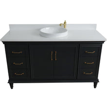 Load image into Gallery viewer, Bellaterra Home Vanity BellaTerra Home 61&quot; Single sink vanity in Dark Gray finish and White quartz and round sink 400800-61S-DG-WERD