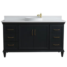 Load image into Gallery viewer, Bellaterra Home Vanity BellaTerra Home 61&quot; Single sink vanity in Dark Gray finish and White quartz and round sink 400800-61S-DG-WERD