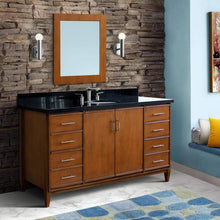 Load image into Gallery viewer, Bellaterra Home Vanity BellaTerra Home 61&quot; Single sink vanity in Walnut finish with Black galaxy granite and oval sink 400901-61S-WA-BGO