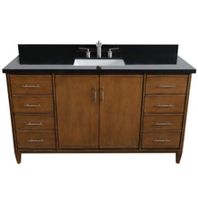 Load image into Gallery viewer, Bellaterra Home Vanity BellaTerra Home 61&quot; Single sink vanity in Walnut finish with Black galaxy granite and rectangle sink 400901-61S-WA-BGR