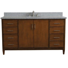 Load image into Gallery viewer, Bellaterra Home Vanity BellaTerra Home 61&quot; Single sink vanity in Walnut finish with Gray granite and oval sink 400901-61S-WA-GYO
