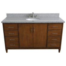 Load image into Gallery viewer, Bellaterra Home Vanity BellaTerra Home 61&quot; Single sink vanity in Walnut finish with Gray granite and oval sink 400901-61S-WA-GYO