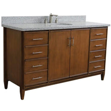Load image into Gallery viewer, Bellaterra Home Vanity BellaTerra Home 61&quot; Single sink vanity in Walnut finish with Gray granite and oval sink 400901-61S-WA-GYO