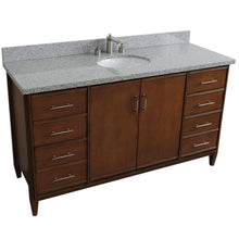 Load image into Gallery viewer, Bellaterra Home Vanity BellaTerra Home 61&quot; Single sink vanity in Walnut finish with Gray granite and oval sink 400901-61S-WA-GYO