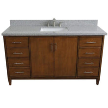 Load image into Gallery viewer, Bellaterra Home Vanity BellaTerra Home 61&quot; Single sink vanity in Walnut finish with Gray granite and rectangle sink 400901-61S-WA-GYR
