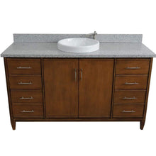 Load image into Gallery viewer, Bellaterra Home Vanity BellaTerra Home 61&quot; Single sink vanity in Walnut finish with Gray granite and round sink 400901-61S-WA-GYRD