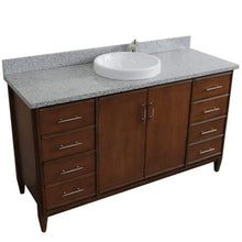 Load image into Gallery viewer, Bellaterra Home Vanity BellaTerra Home 61&quot; Single sink vanity in Walnut finish with Gray granite and round sink 400901-61S-WA-GYRD