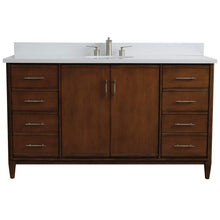 Load image into Gallery viewer, Bellaterra Home Vanity BellaTerra Home 61&quot; Single sink vanity in Walnut finish with White quartz and oval sink 400901-61S-WA-WEO