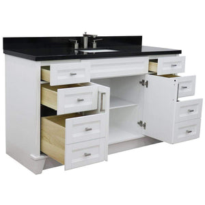 Bellaterra Home Vanity BellaTerra Home 61" Single sink vanity in White finish and Black galaxy granite and rectangle sink 400700-61S-WH-BGR