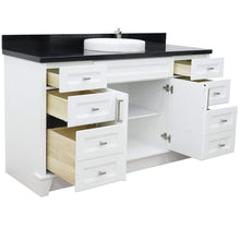 Load image into Gallery viewer, Bellaterra Home Vanity BellaTerra Home 61&quot; Single sink vanity in White finish and Black galaxy granite and round sink 400700-61S-WH-BGRD