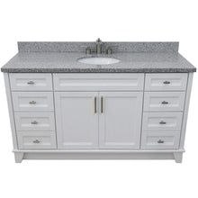 Load image into Gallery viewer, Bellaterra Home Vanity BellaTerra Home 61&quot; Single sink vanity in White finish and Gray granite and oval sink 400700-61S-WH-GYO