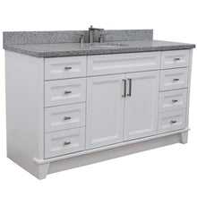 Load image into Gallery viewer, Bellaterra Home Vanity BellaTerra Home 61&quot; Single sink vanity in White finish and Gray granite and oval sink 400700-61S-WH-GYO