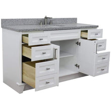 Load image into Gallery viewer, Bellaterra Home Vanity BellaTerra Home 61&quot; Single sink vanity in White finish and Gray granite and oval sink 400700-61S-WH-GYO
