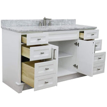 Load image into Gallery viewer, Bellaterra Home Vanity BellaTerra Home 61&quot; Single sink vanity in White finish and White carrara marble and oval sink 400700-61S-WH-WMO