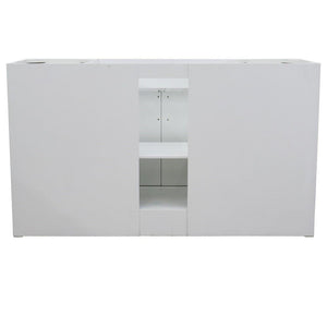 Bellaterra Home Vanity BellaTerra Home 61" Single sink vanity in White finish and White carrara marble and oval sink 400700-61S-WH-WMO