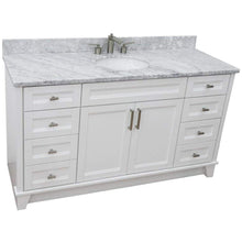 Load image into Gallery viewer, Bellaterra Home Vanity BellaTerra Home 61&quot; Single sink vanity in White finish and White carrara marble and oval sink 400700-61S-WH-WMO