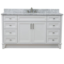 Load image into Gallery viewer, Bellaterra Home Vanity BellaTerra Home 61&quot; Single sink vanity in White finish and White carrara marble and rectangle sink 400700-61S-WH-WMR