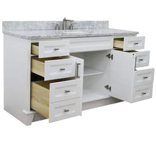 Load image into Gallery viewer, Bellaterra Home Vanity BellaTerra Home 61&quot; Single sink vanity in White finish and White carrara marble and rectangle sink 400700-61S-WH-WMR