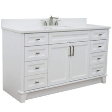 Load image into Gallery viewer, Bellaterra Home Vanity BellaTerra Home 61&quot; Single sink vanity in White finish and White quartz and rectangle sink 400700-61S-WH-WER