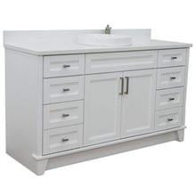 Load image into Gallery viewer, Bellaterra Home Vanity BellaTerra Home 61&quot; Single sink vanity in White finish and White quartz and round sink 400700-61S-WH-WERD