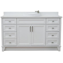 Load image into Gallery viewer, Bellaterra Home Vanity BellaTerra Home 61&quot; Single sink vanity in White finish and White quartz and round sink 400700-61S-WH-WERD