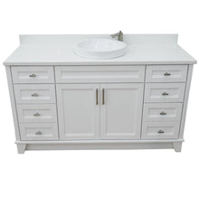 Load image into Gallery viewer, Bellaterra Home Vanity BellaTerra Home 61&quot; Single sink vanity in White finish and White quartz and round sink 400700-61S-WH-WERD