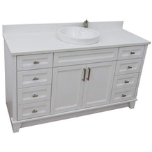 Load image into Gallery viewer, Bellaterra Home Vanity BellaTerra Home 61&quot; Single sink vanity in White finish and White quartz and round sink 400700-61S-WH-WERD