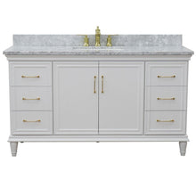 Load image into Gallery viewer, Bellaterra Home Vanity BellaTerra Home 61&quot; Single vanity in White finish with White Carrara and rectangle sink 400800-61S-WH-WMR