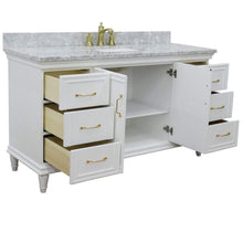Load image into Gallery viewer, Bellaterra Home Vanity BellaTerra Home 61&quot; Single vanity in White finish with White Carrara and rectangle sink 400800-61S-WH-WMR